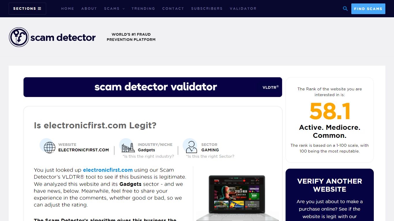 electronicfirst.com Review - Scam Detector