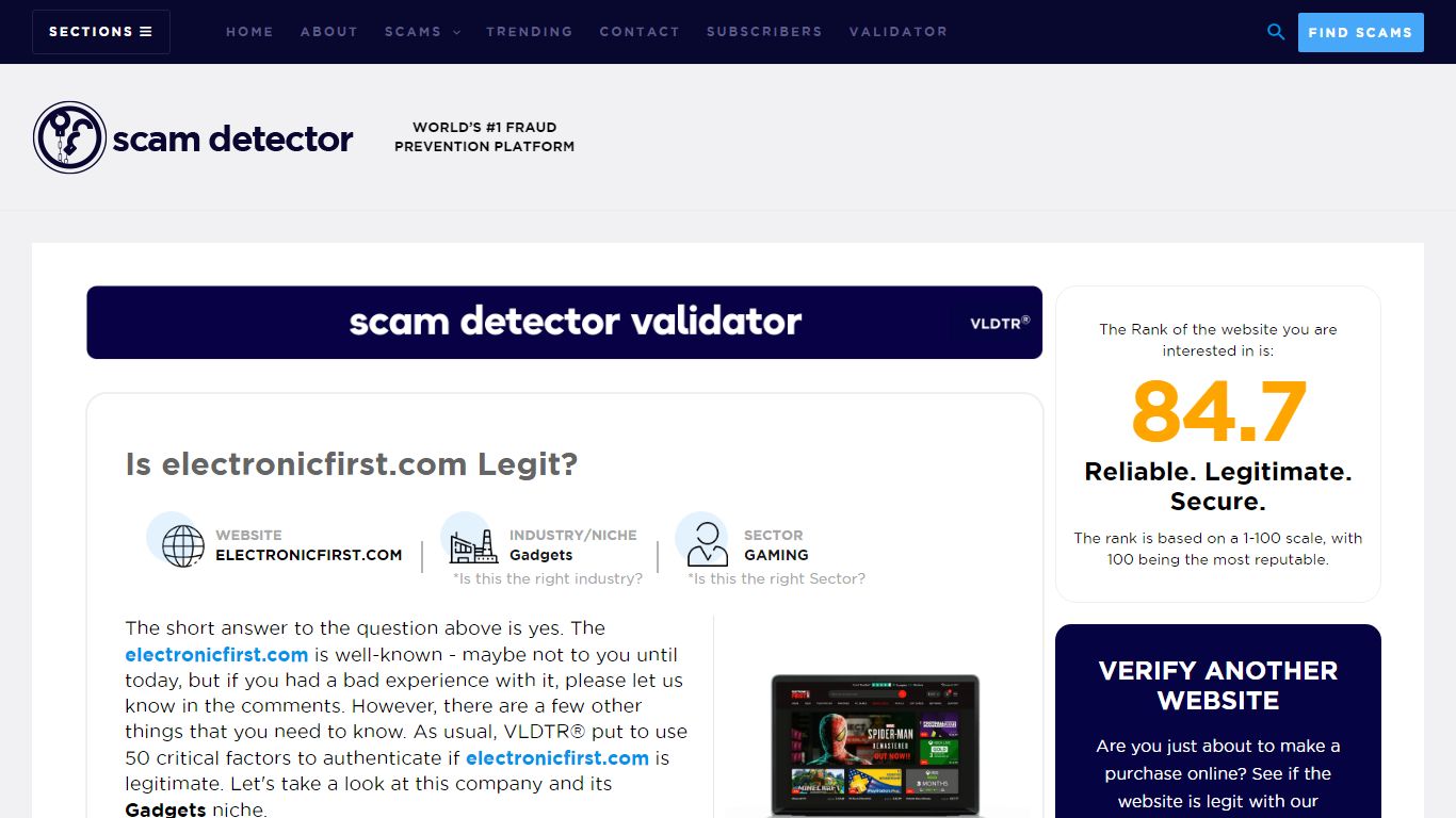 electronicfirst.com Review - Scam Detector